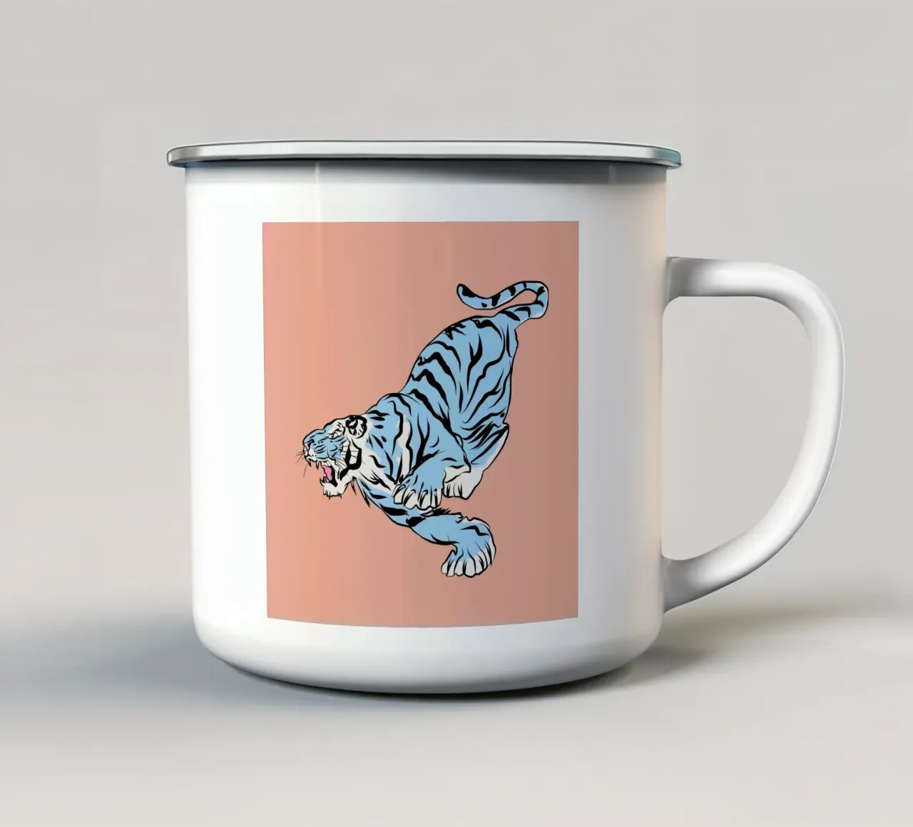 Ritratto di tigre 04 tazza in smalto da Little Dean