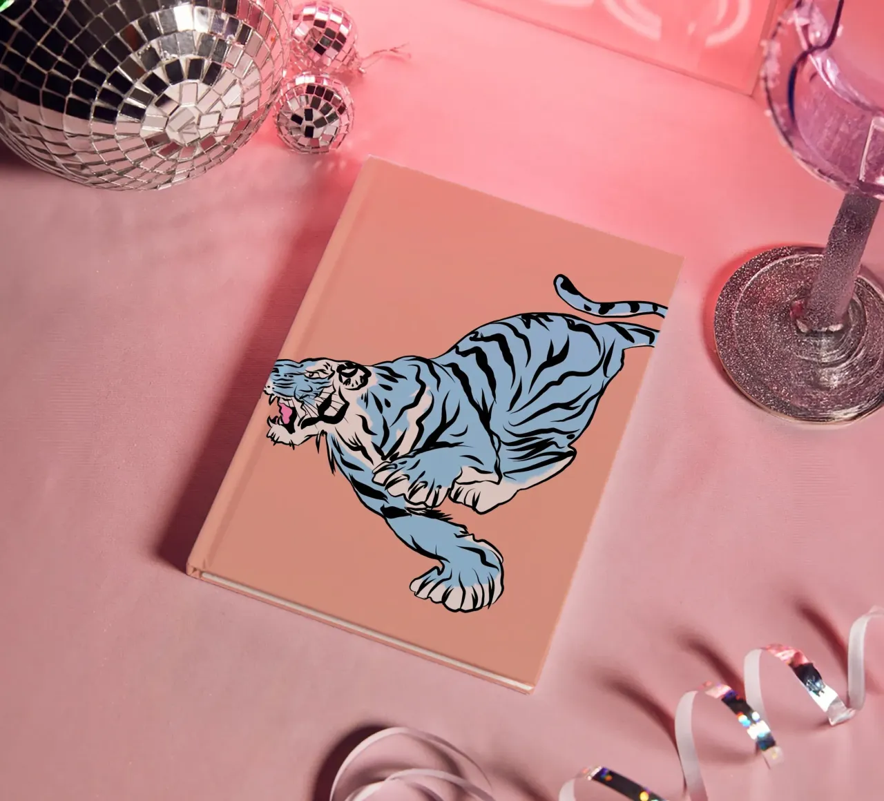 Tiger portrait 04 notebook by Little Dean