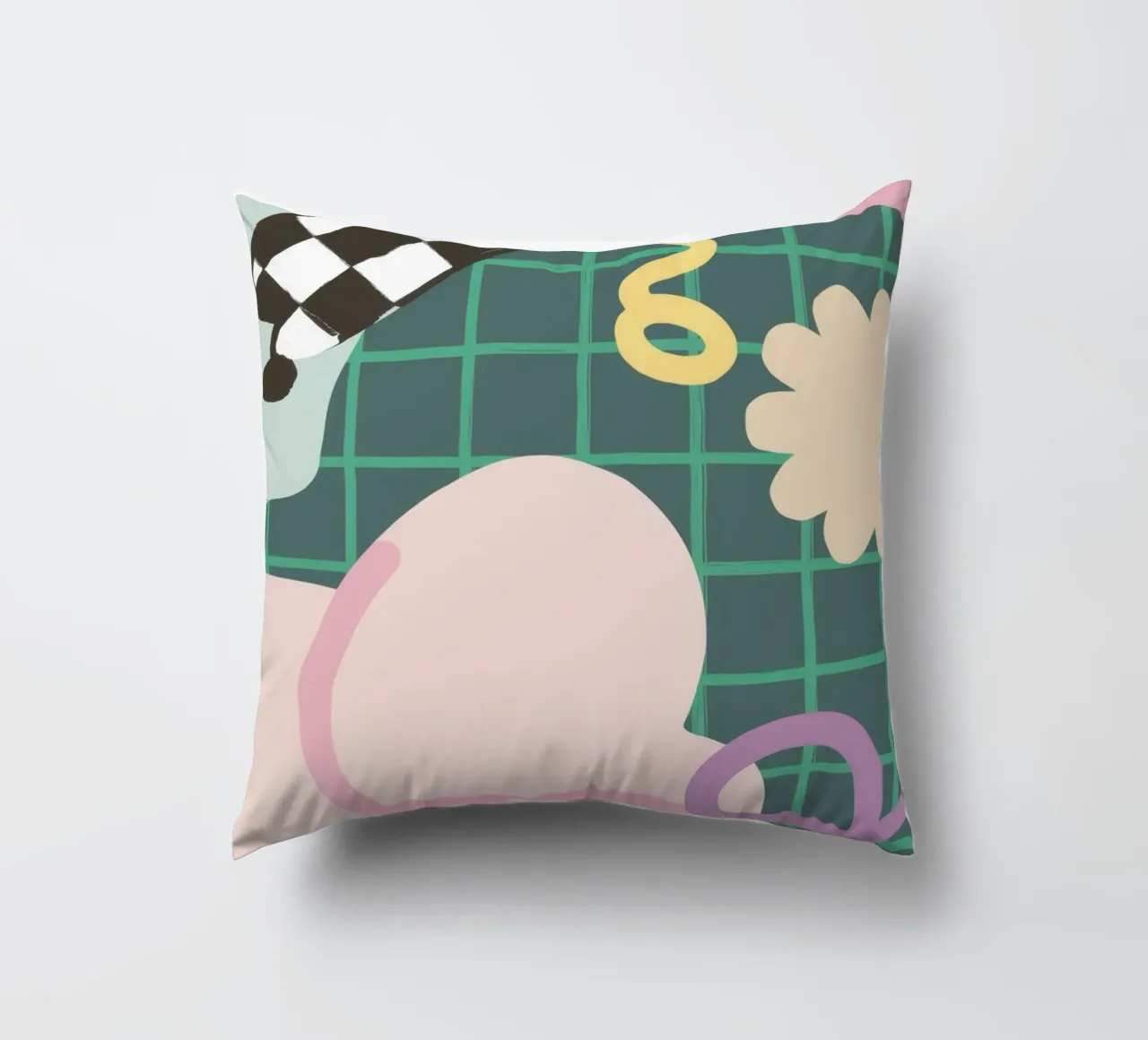 Fluid Checkered Dream decorative cushion by Moonlite Desire
