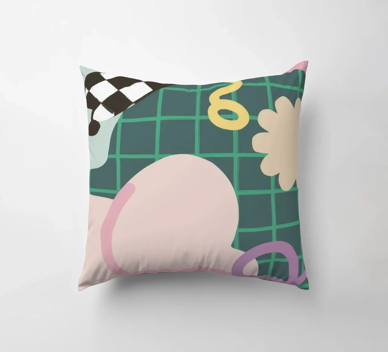 Fluid Checkered Dream decorative cushion by Moonlite Desire