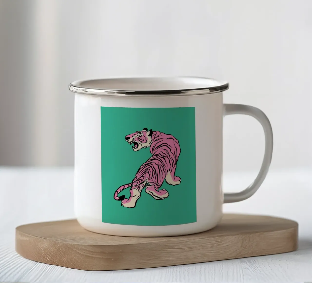 Ritratto di tigre 05 tazza in smalto da Little Dean