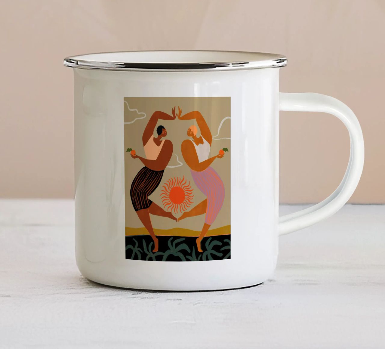 Double Power tazza in smalto da Arty Guava