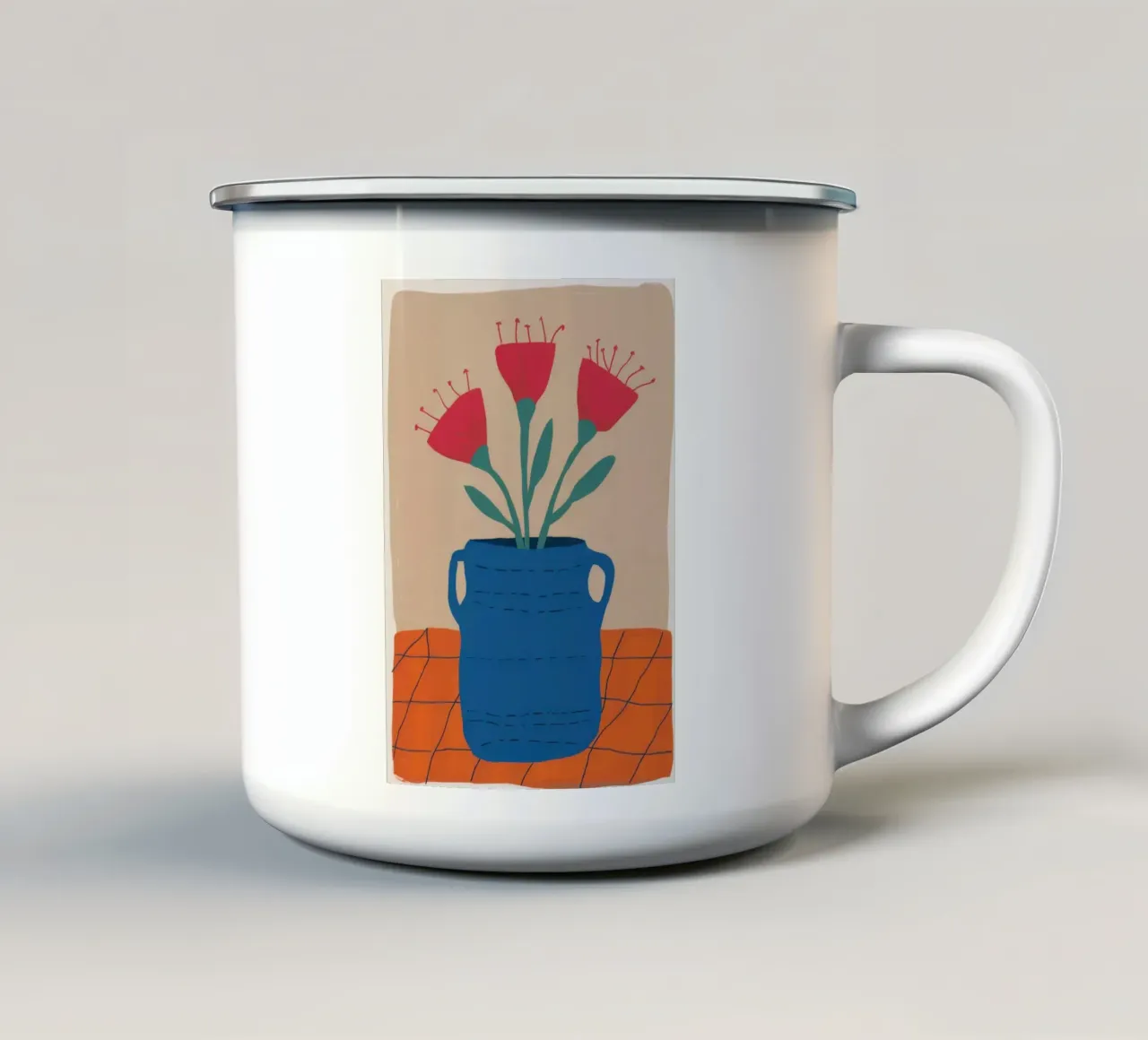 Trio di tulipani rustici tazza in smalto da Moonlite Desire