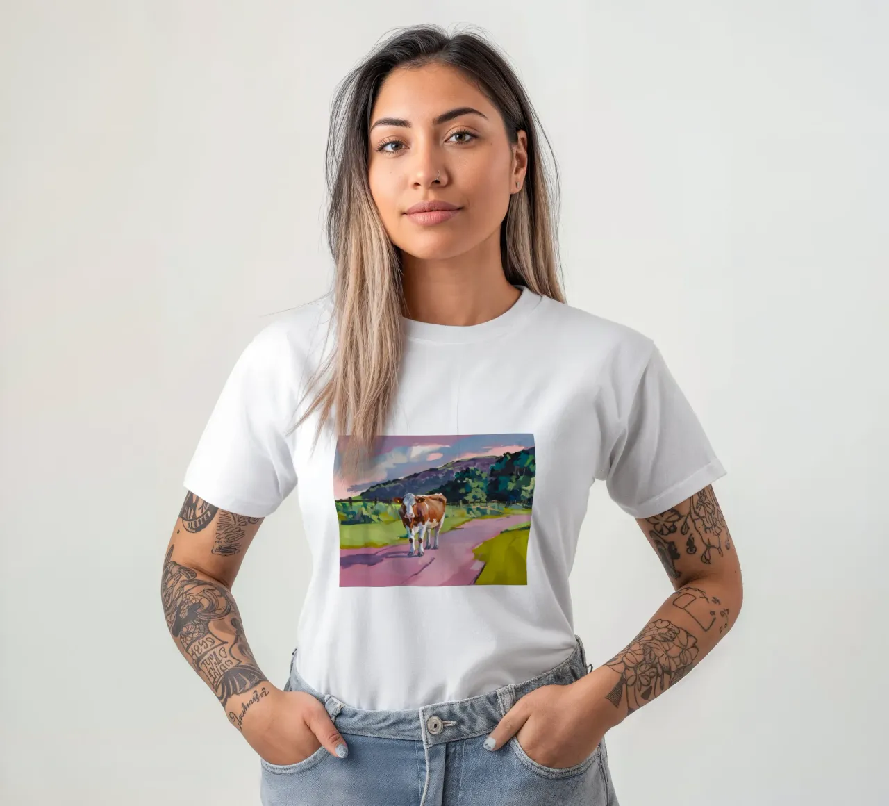 Sguardo di Bovino sulla strada t-shirt da Radiance Landscape