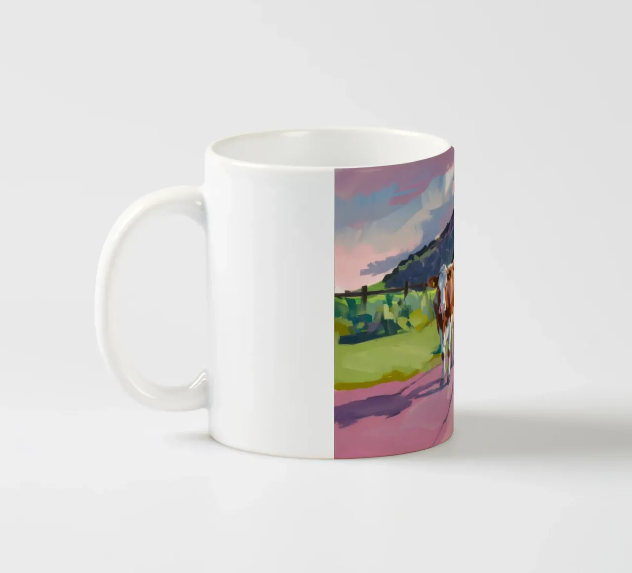 Sguardo di Bovino sulla strada tazza in ceramica da Radiance Landscape