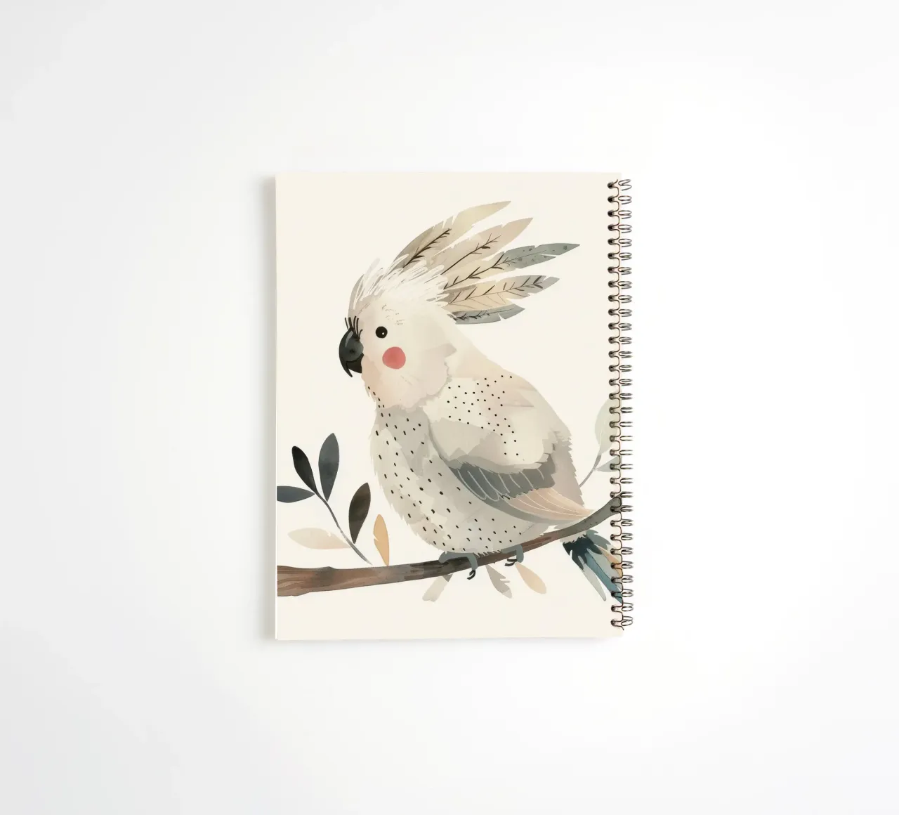 Ätherischer Kakadu unter zartem Laub Ringbuch von DesignDoodle