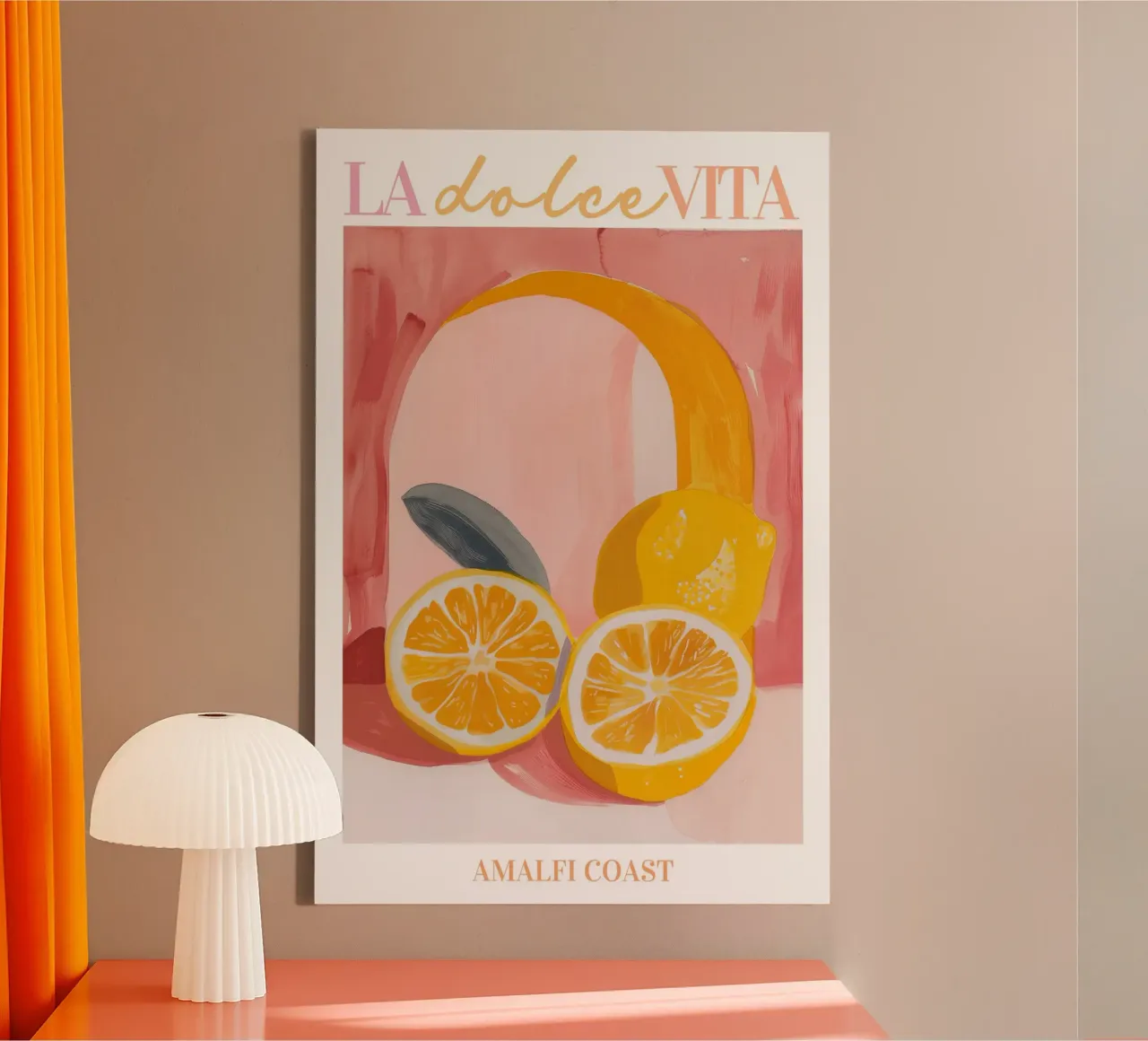 Zitrone drucken, Zitrone Poster, Obst Wandkunst, Italien Poster Leinwand mit Schattenfugenrahmen von Bella Studio