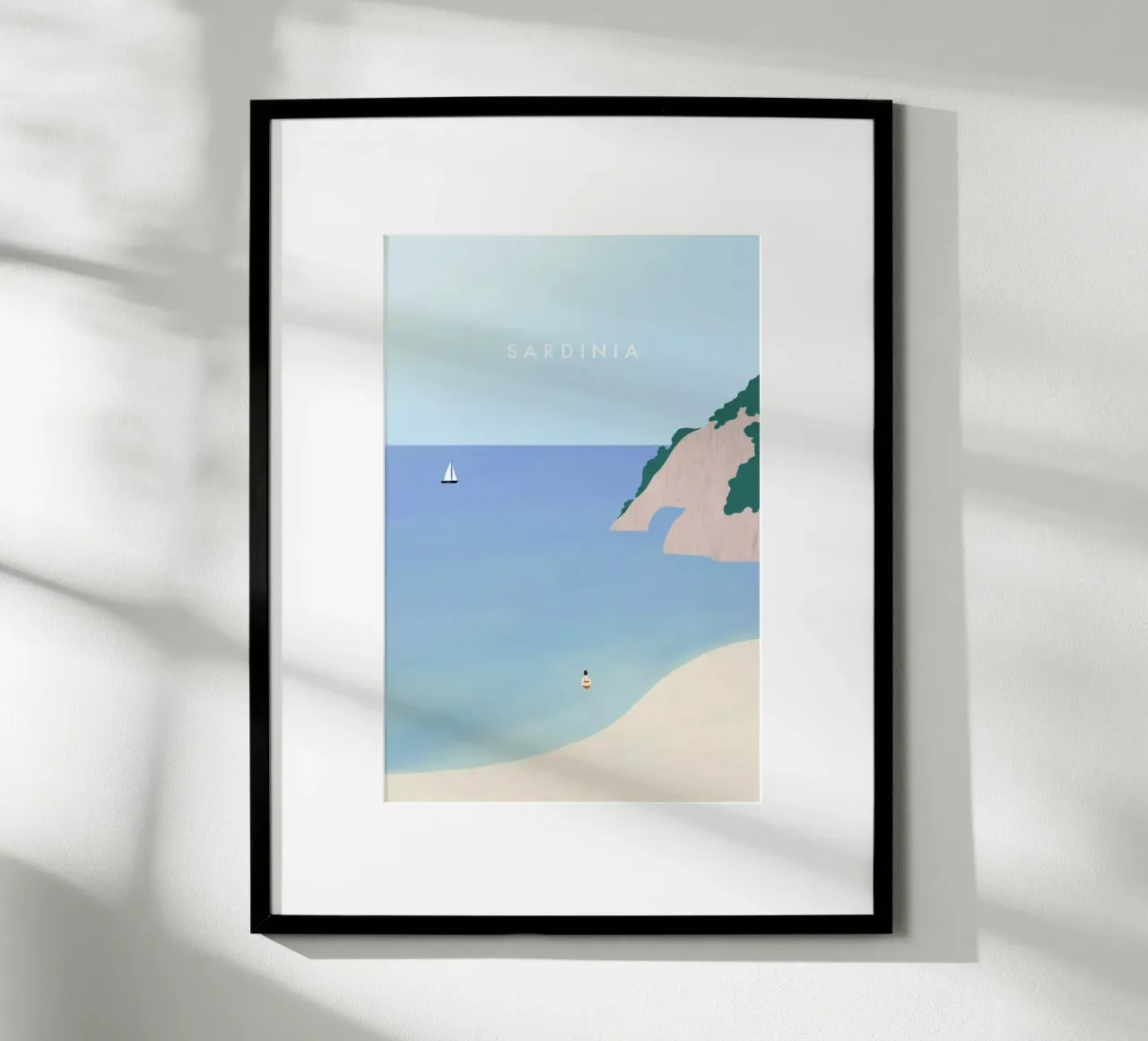 Sardinia poster con telaio in legno da Katinka Reinke