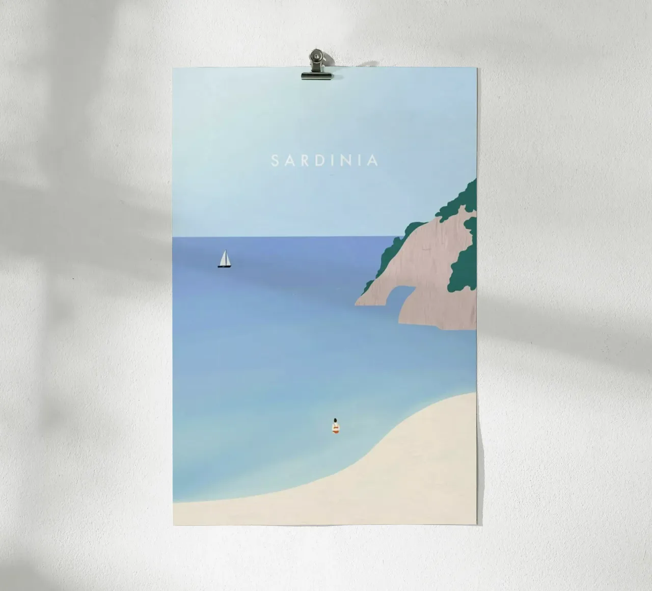 Sardinia poster con telaio in legno da Katinka Reinke