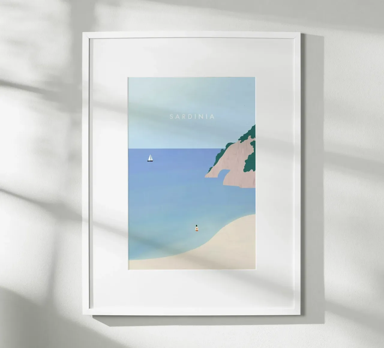 Sardinia poster con telaio in legno da Katinka Reinke