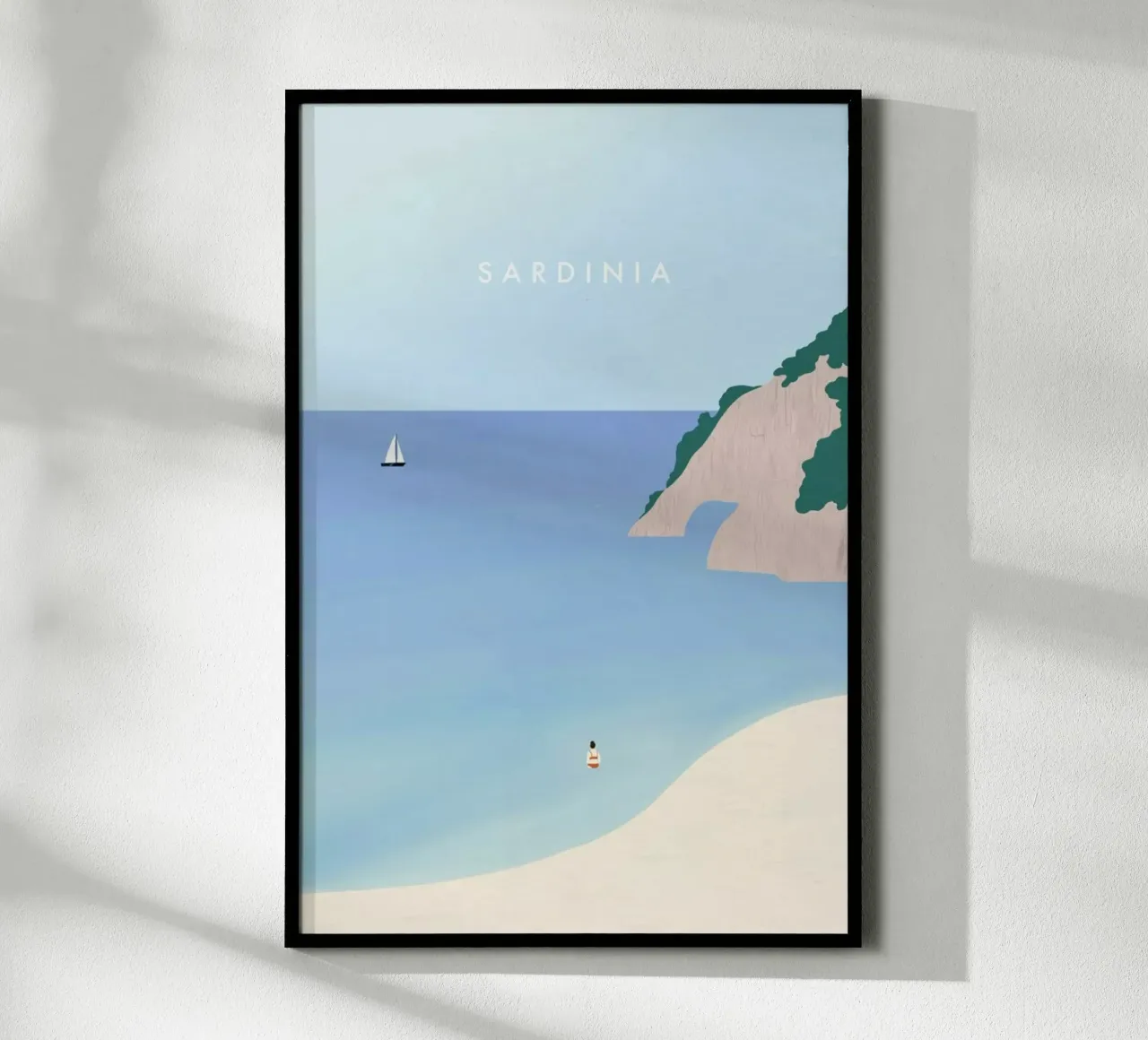 Sardinia poster con telaio in legno da Katinka Reinke