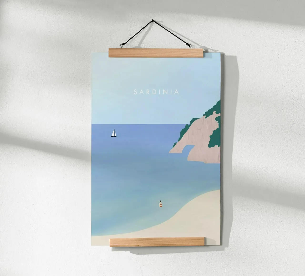 Sardinia poster con telaio in legno da Katinka Reinke