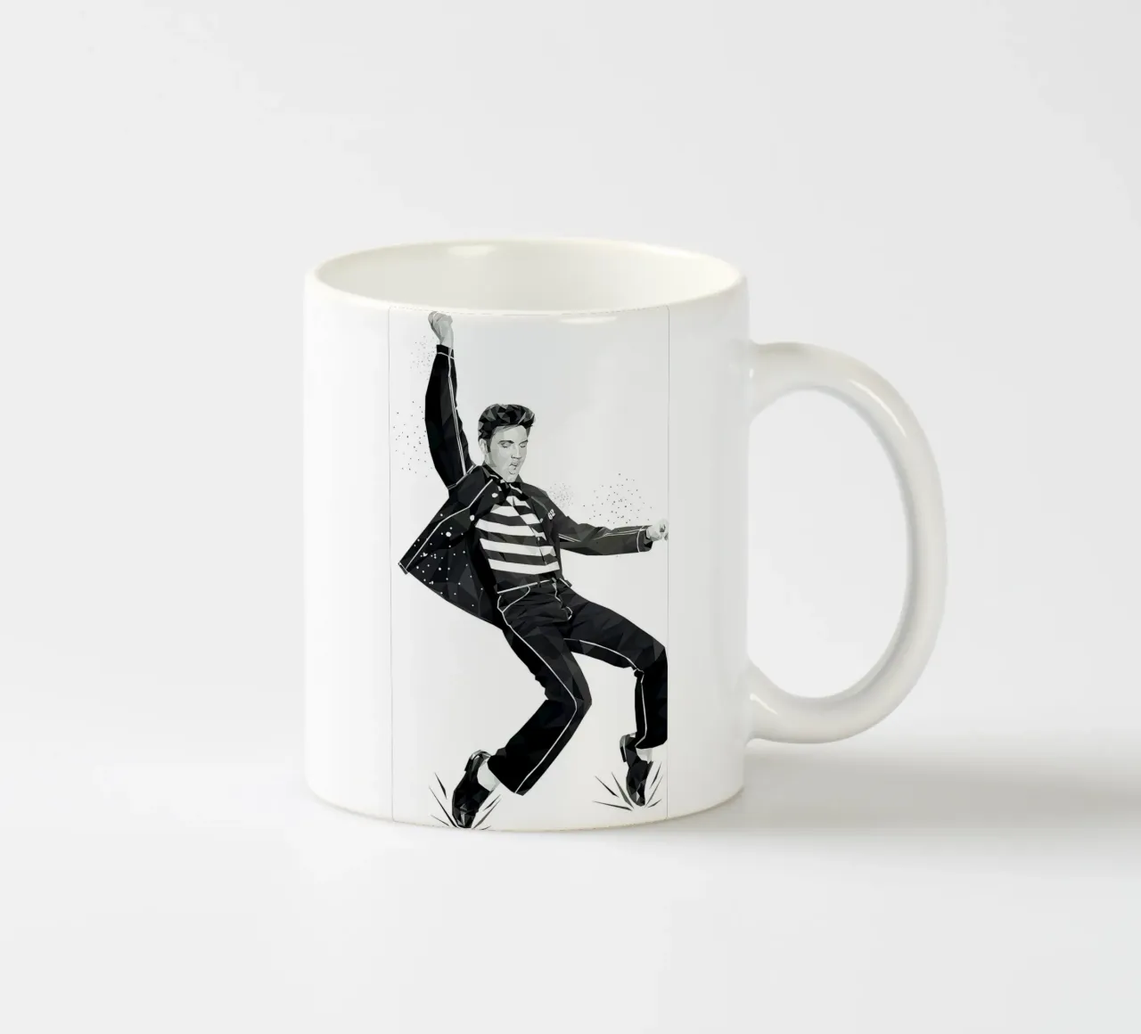 Dormitorio del Rey del Rock and Roll taza de cerámica de Rene Shop