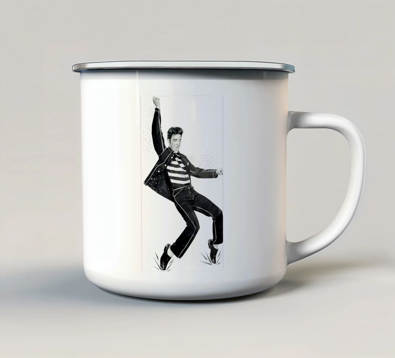 Camera da letto del re del rock and roll tazza in smalto da Rene Shop