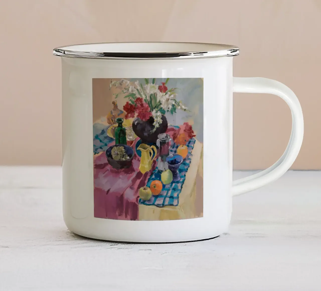 Azure Table Harmony mug en émail de Radiance Landscape