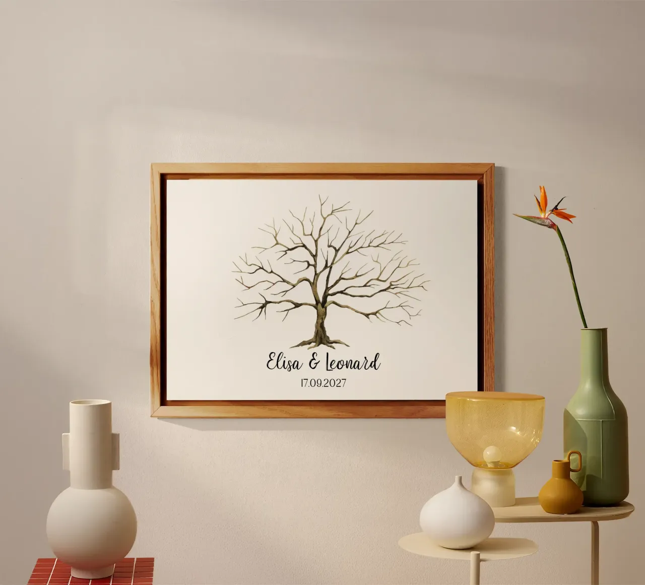Libro degli ospiti con impronte digitali - Albero degli ospiti della vita alluminio dibond da Wunderbarwir