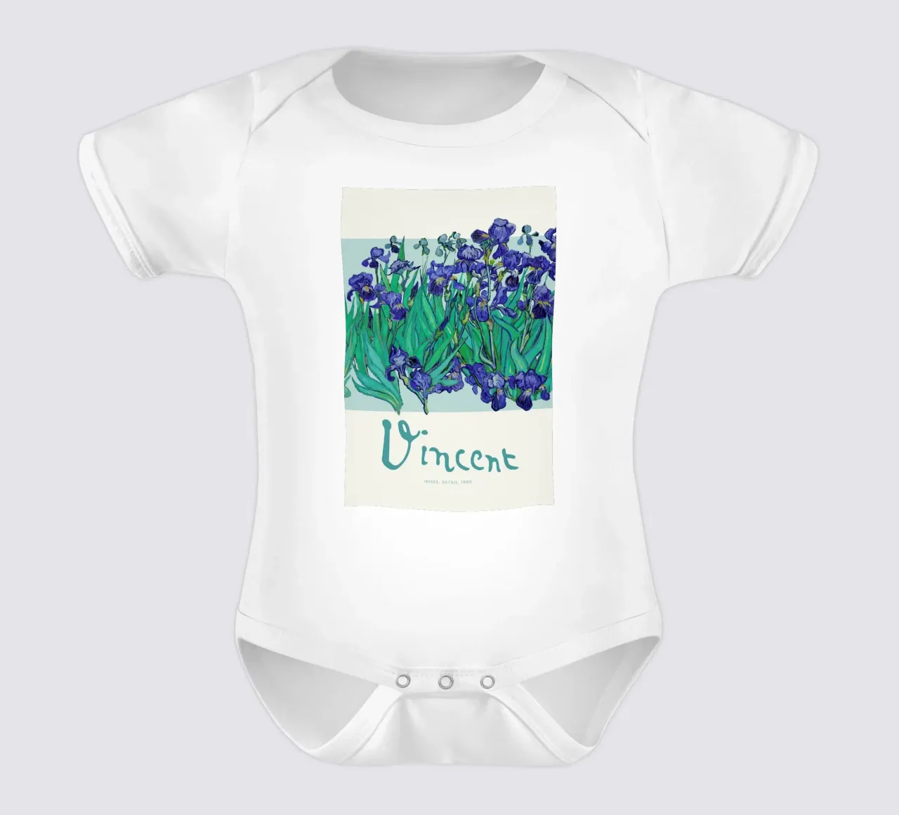 Signed, Vincent – Irises 4 body neonato maniche corte da Vintage by JUNIQE