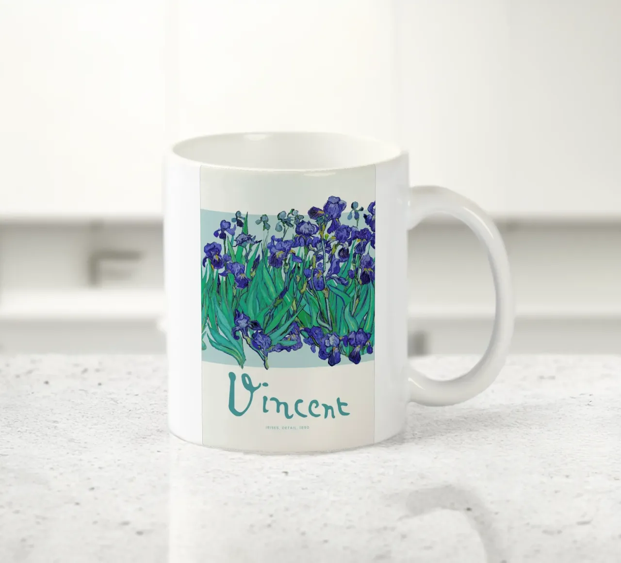 Signed, Vincent – Irises 4 tazza in ceramica da Vintage by JUNIQE