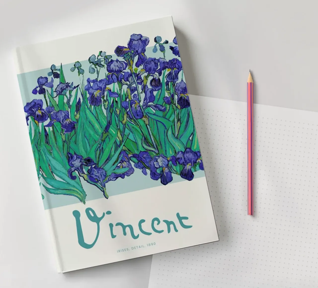 Signed, Vincent – Irises 4 notebook by Vintage by JUNIQE