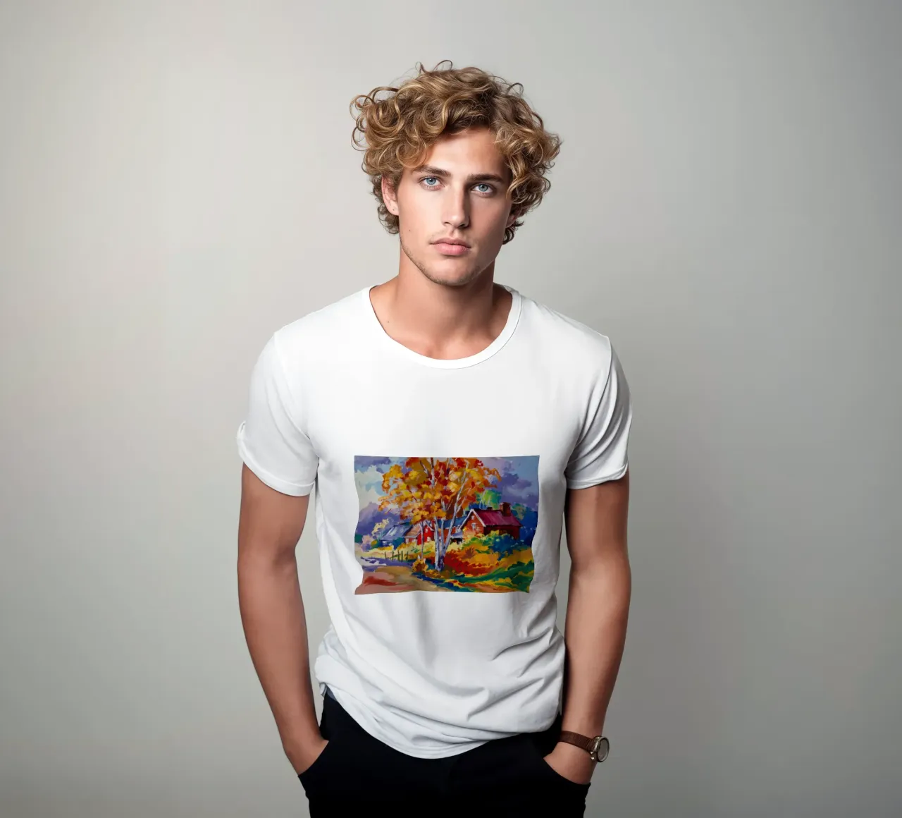 Brillantezza della cabina d'autunno t-shirt da Radiance Landscape