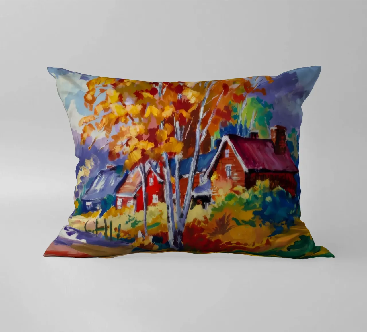 Brillantezza della cabina d'autunno cuscino da Radiance Landscape