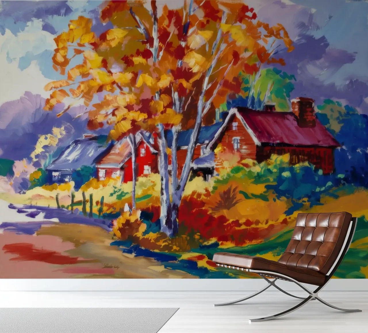 Autumn Cabin Brilliance photo wallpaper by Radiance Landscape