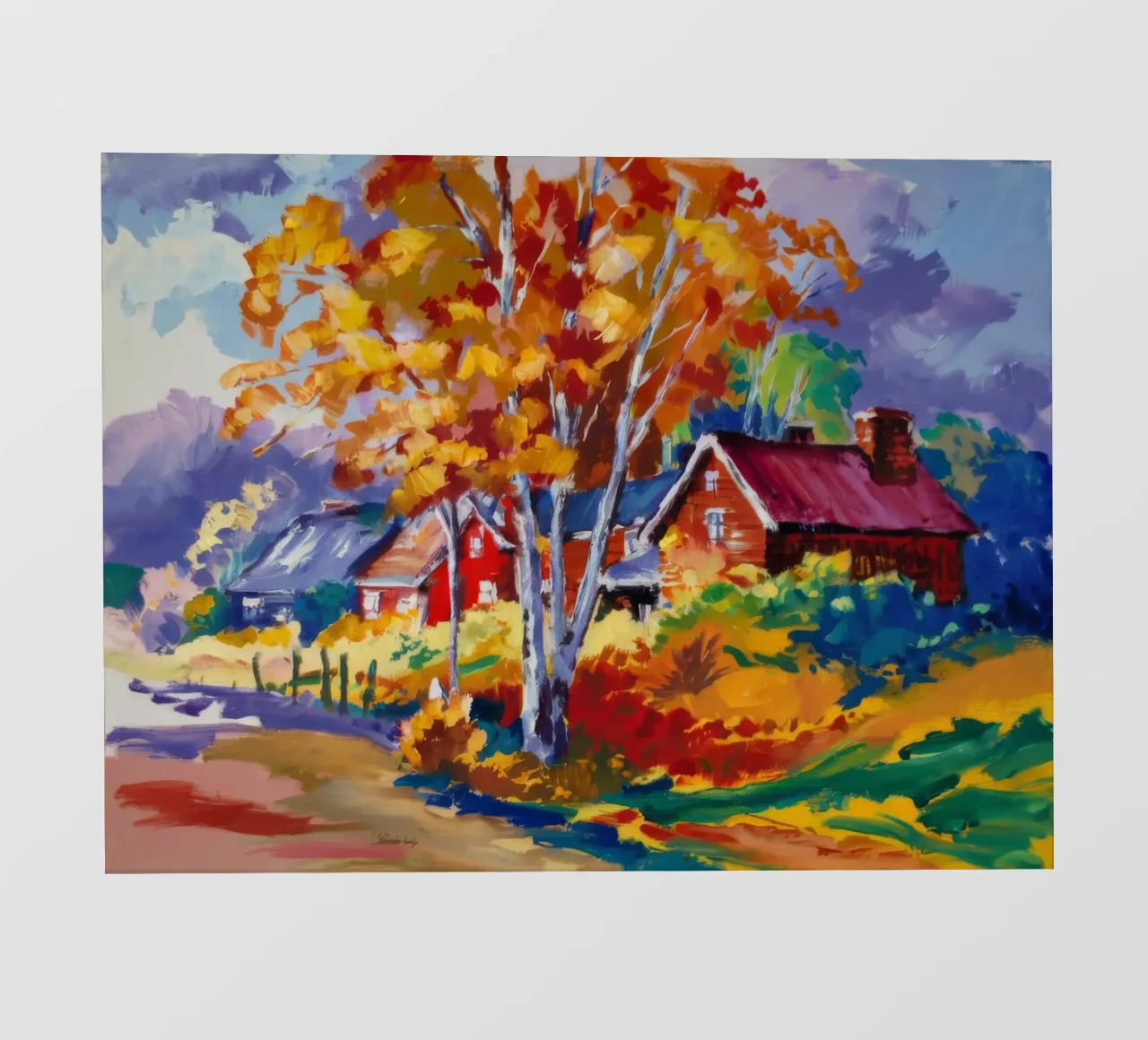 Autumn Cabin Brilliance photo wallpaper by Radiance Landscape