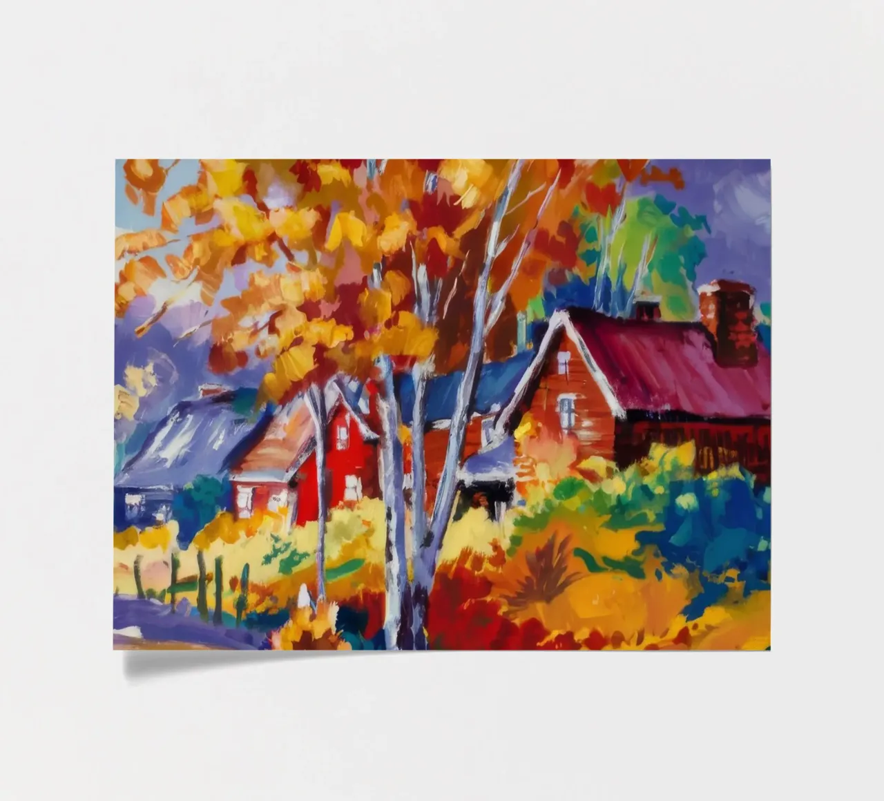 Brillance de la cabane d'automne planche autocollant de Radiance Landscape