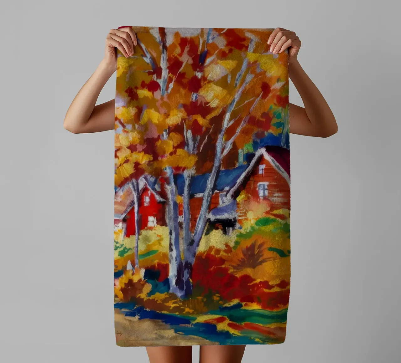 Brillantezza della cabina d'autunno asciugamano da bagno da Radiance Landscape