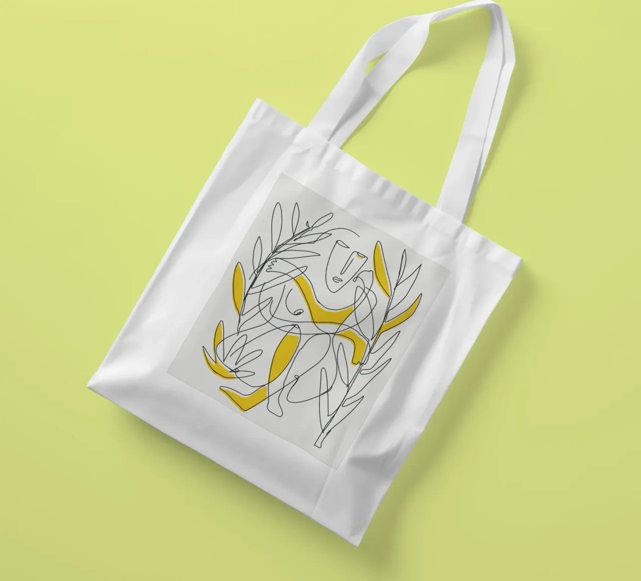 Fogliame botanico in line art borsa in juta da Little Dean