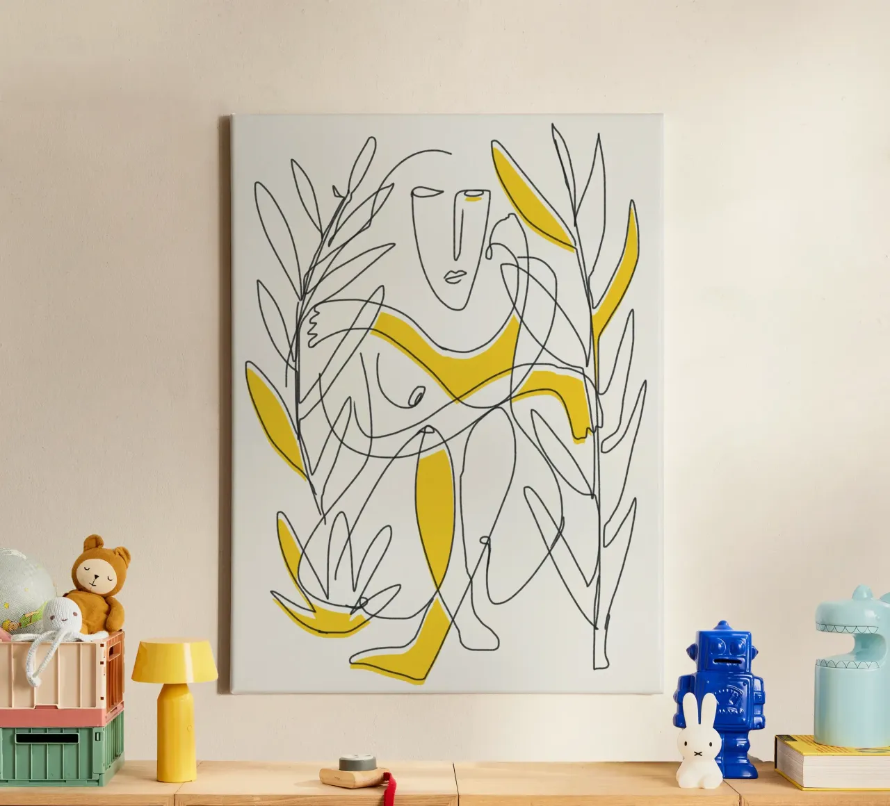 Fogliame botanico in line art tela da Little Dean