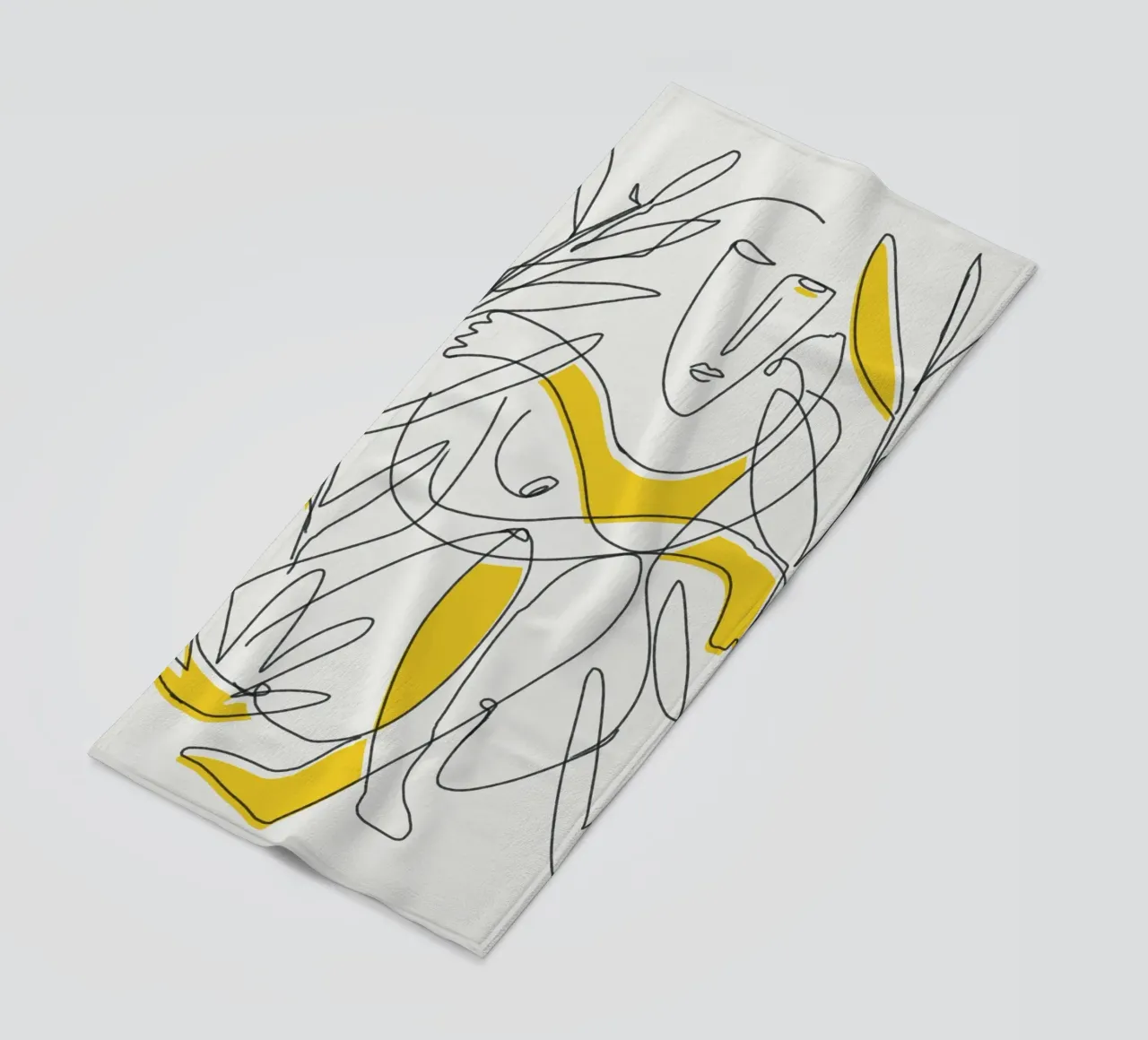 Fogliame botanico in line art telo mare da Little Dean