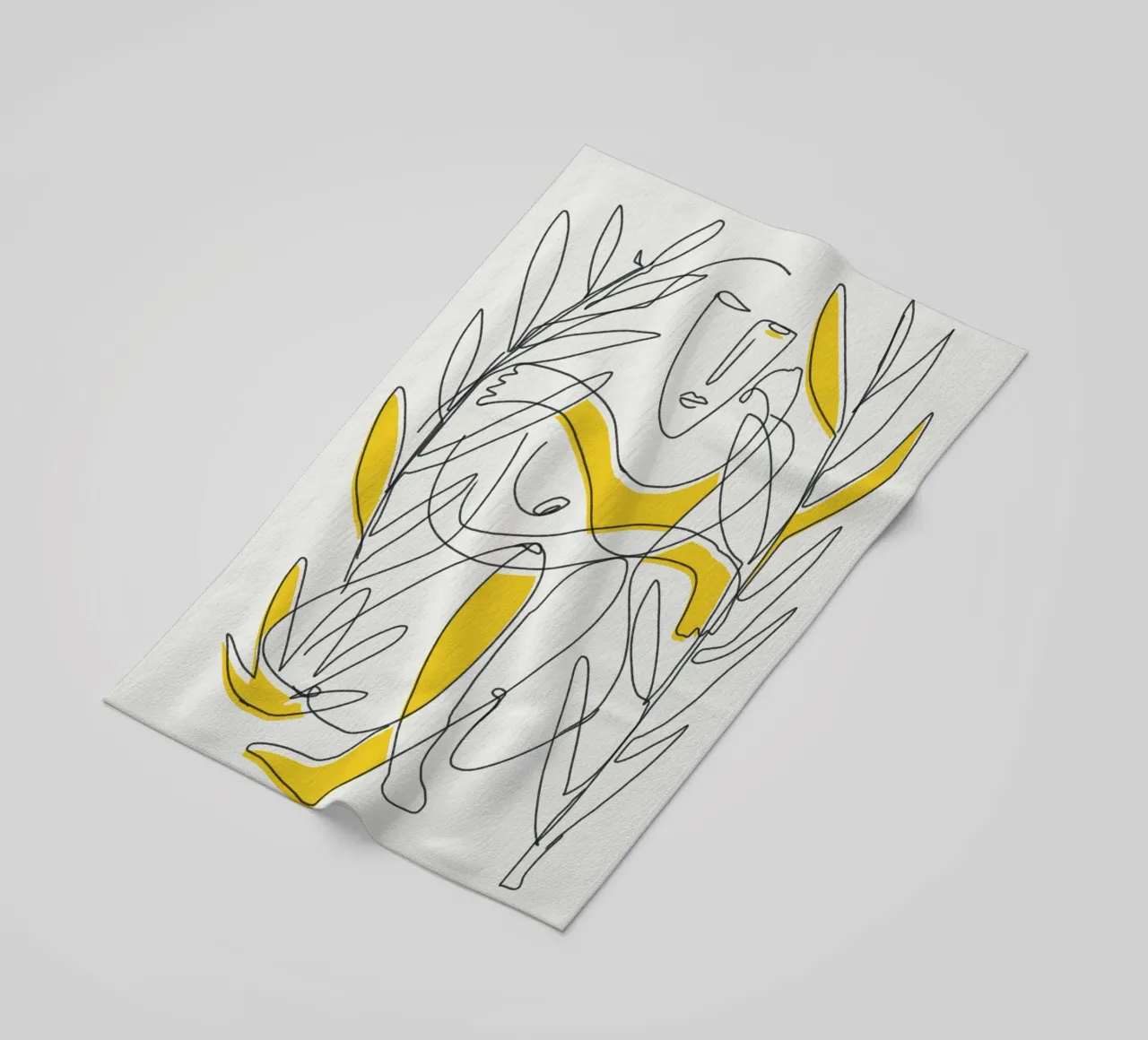 Fogliame botanico in line art telo mare da Little Dean