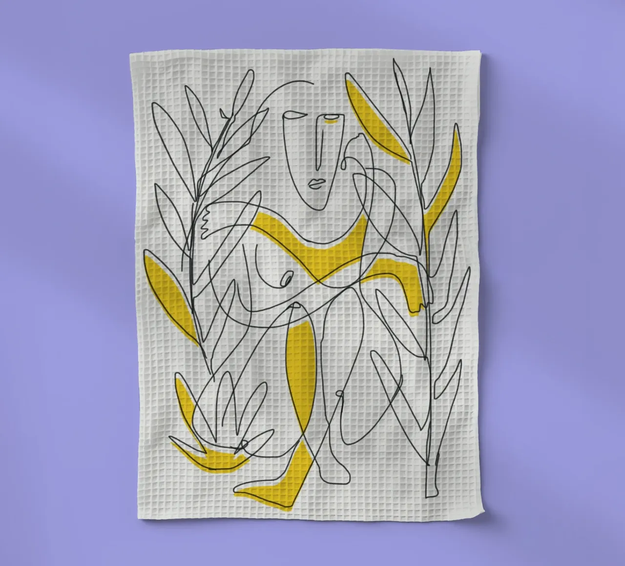 Fogliame botanico in line art canovaccio da cucina da Little Dean