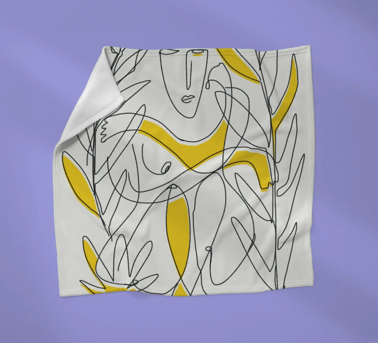 Fogliame botanico in line art coperta in pile da Little Dean