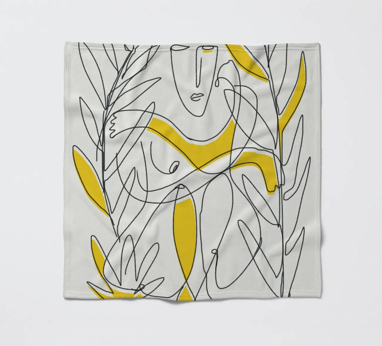 Fogliame botanico in line art coperta in pile da Little Dean