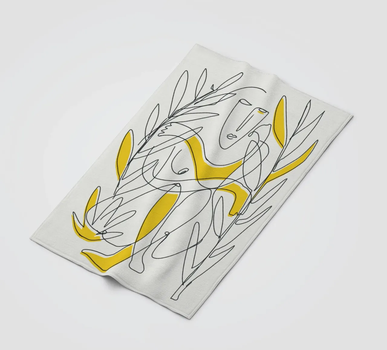 Fogliame botanico in line art coperta in pile da Little Dean