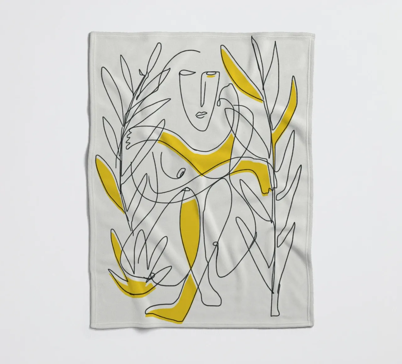 Fogliame botanico in line art coperta in pile da Little Dean