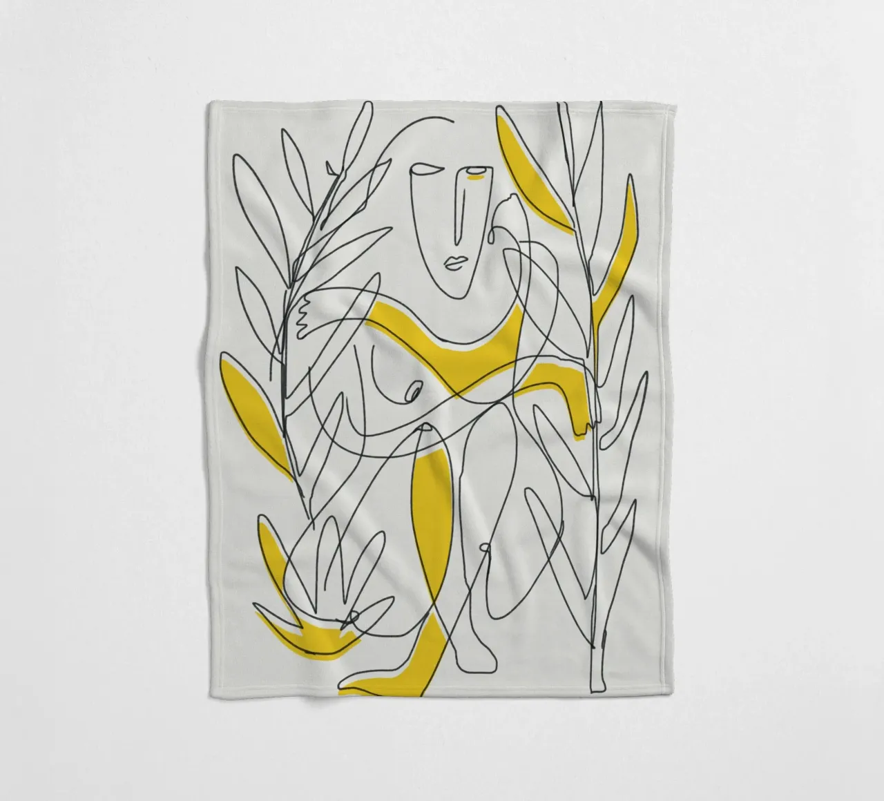 Fogliame botanico in line art coperta in pile da Little Dean