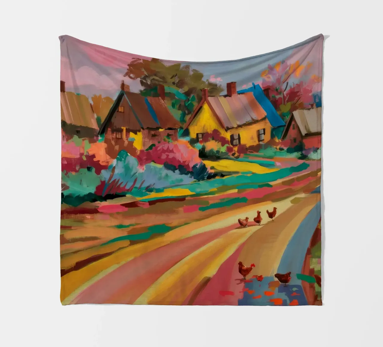 Radiosità della strada del villaggio coperta in pile da Radiance Landscape