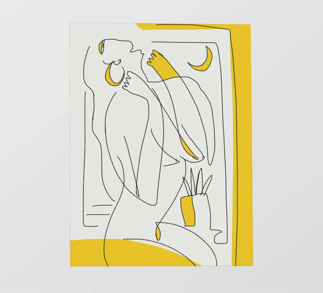 Fogliame botanico Line art - Un'opera figurativa pellicola backlit da Little Dean