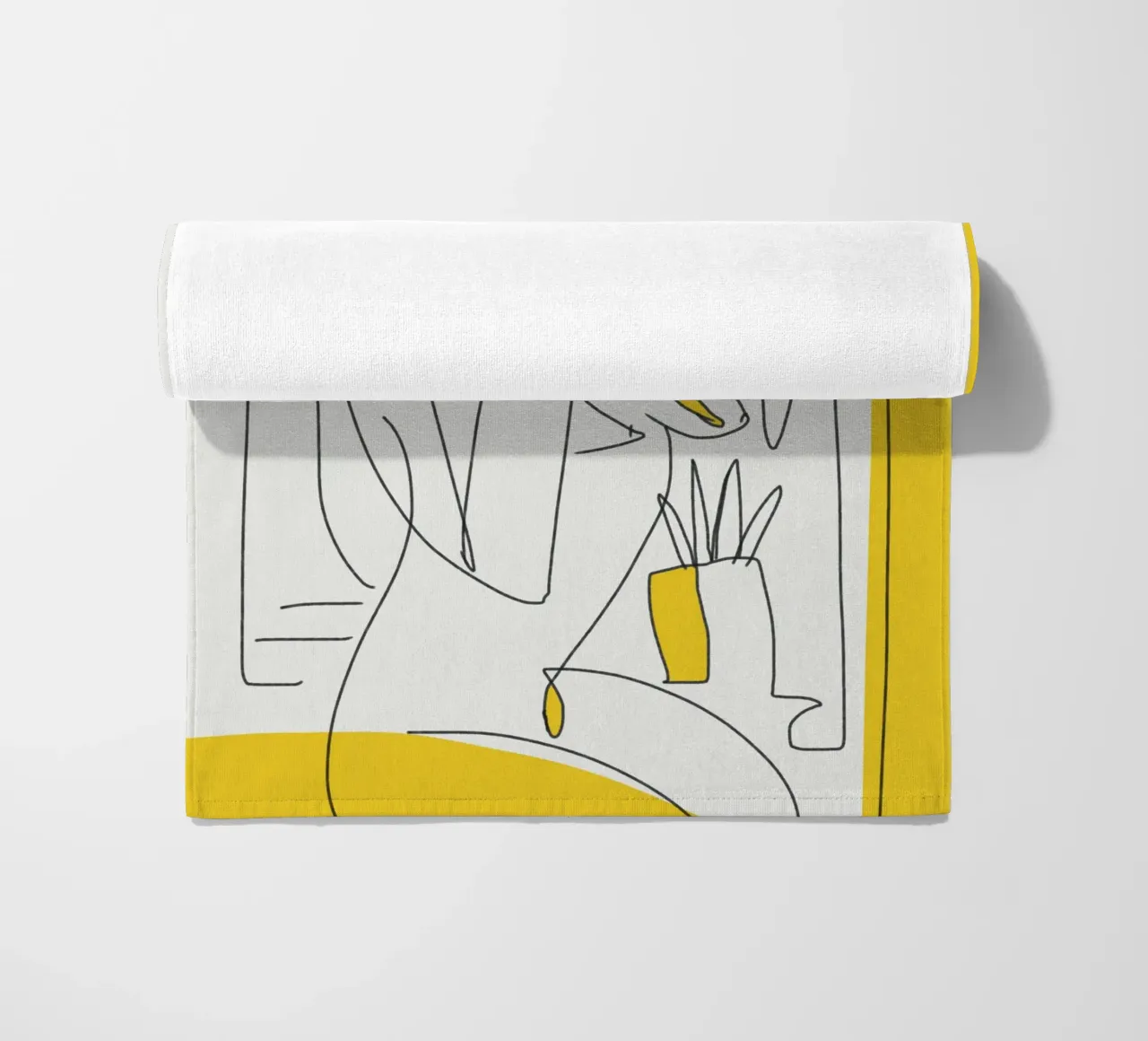 Fogliame botanico Line art - Un'opera figurativa telo mare da Little Dean