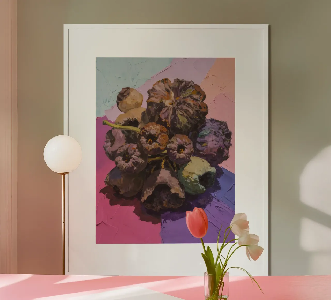 Il regno viola del carciofo poster con telaio in plastica da Radiance Landscape