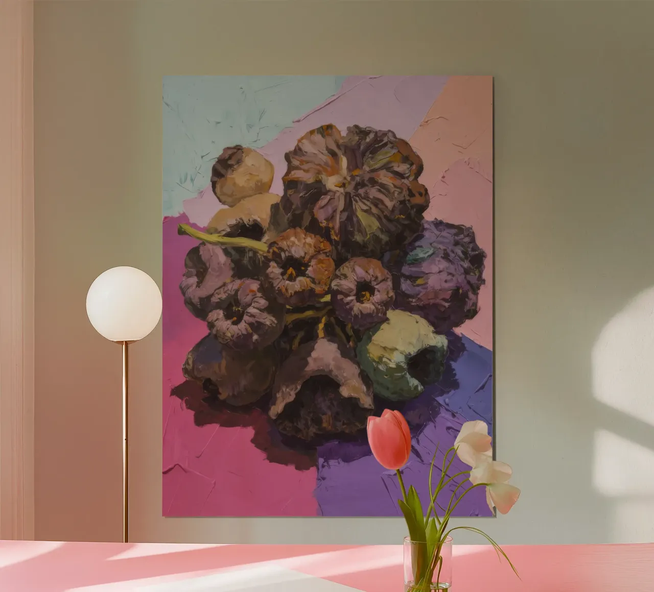 Il regno viola del carciofo poster con telaio in plastica da Radiance Landscape