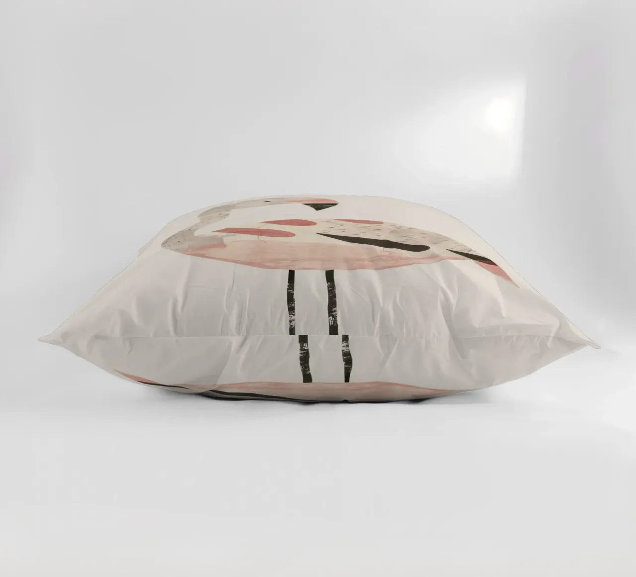 Graceful Flamingo in Dreamy Pastel Hues decorative cushion by DesignDoodle