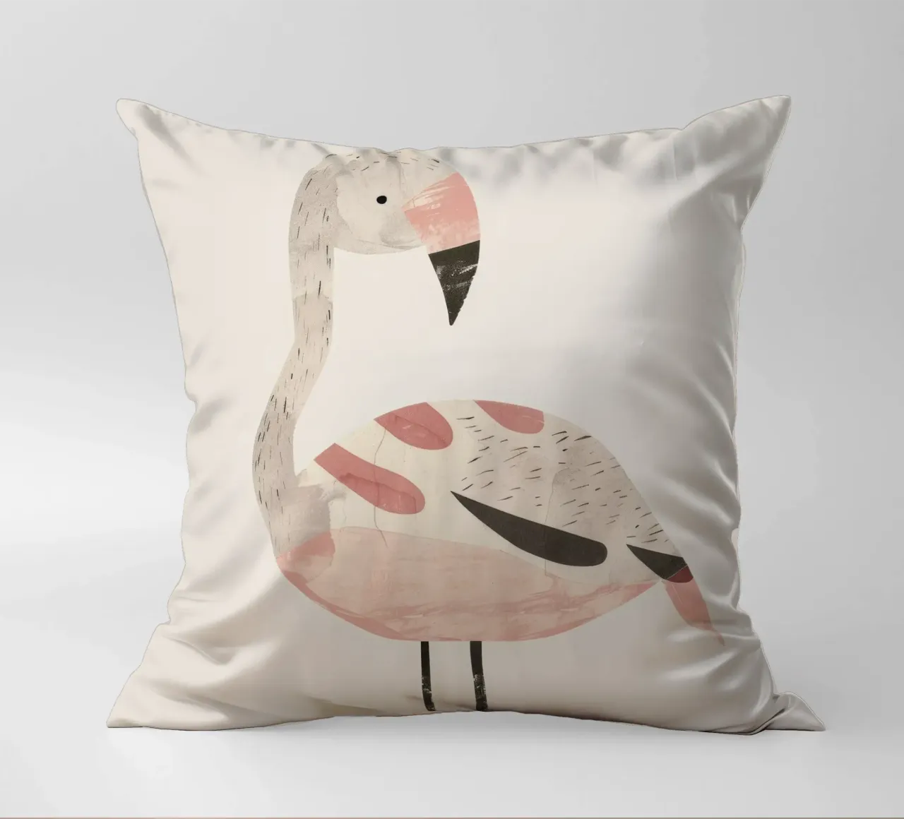Graceful Flamingo in Dreamy Pastel Hues decorative cushion by DesignDoodle