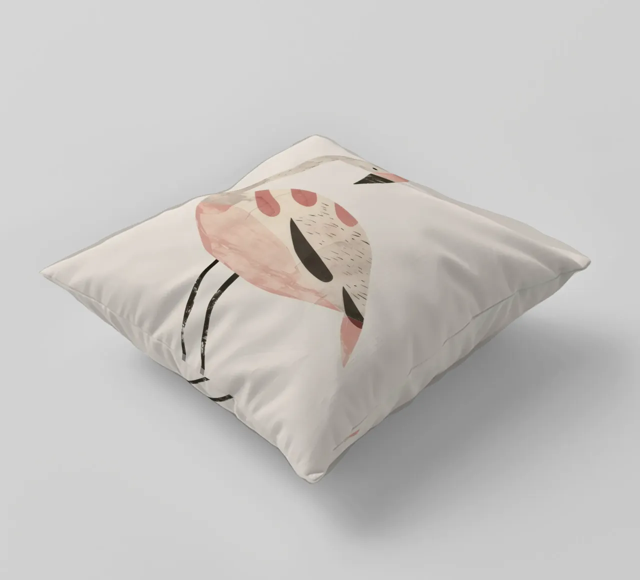 Graceful Flamingo in Dreamy Pastel Hues decorative cushion by DesignDoodle