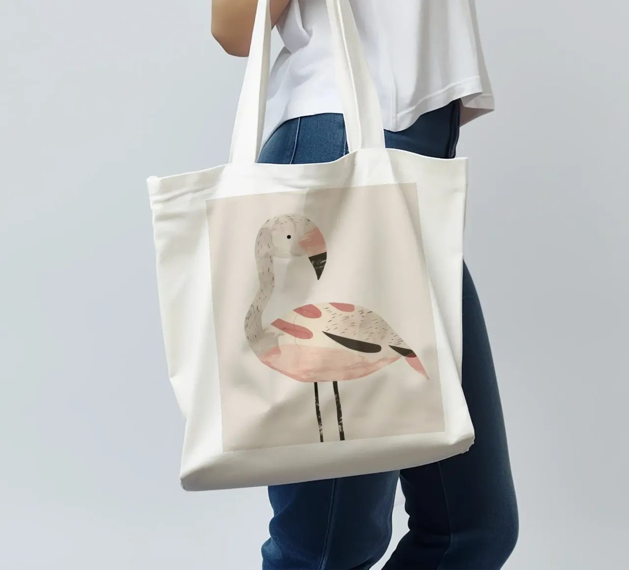 Graceful Flamingo in Dreamy Pastel Hues tote bag by DesignDoodle