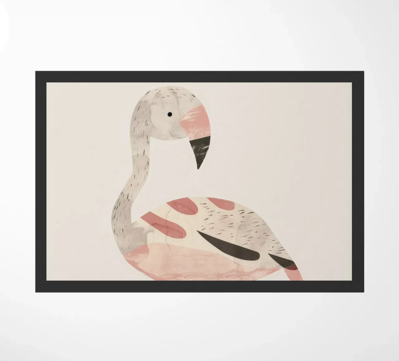 Anmutiger Flamingo in verträumten Pastelltönen Fußmatte von DesignDoodle