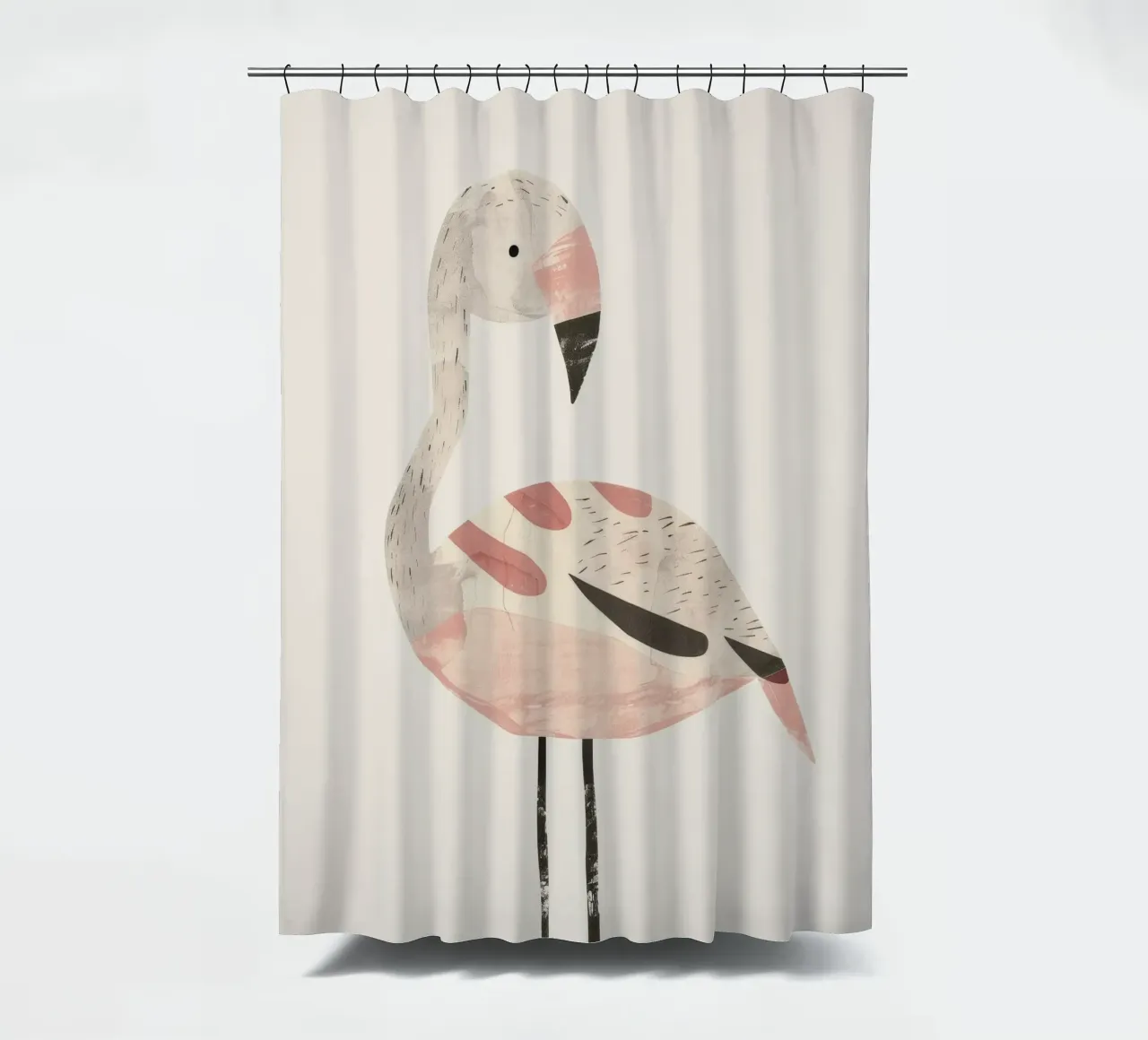 Graceful Flamingo in Dreamy Pastel Hues shower curtain by DesignDoodle